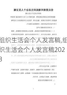 组织生活会个人发言稿,组织生活会个人发言稿2023