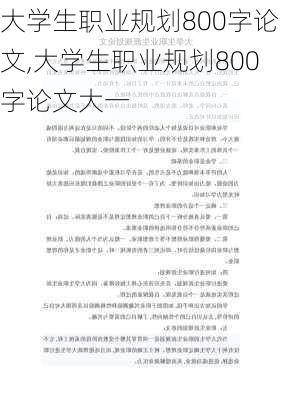 大学生职业规划800字论文,大学生职业规划800字论文大一