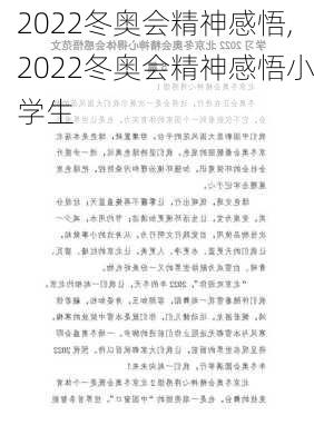 2022冬奥会精神感悟,2022冬奥会精神感悟小学生