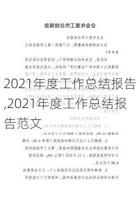 2021年度工作总结报告,2021年度工作总结报告范文