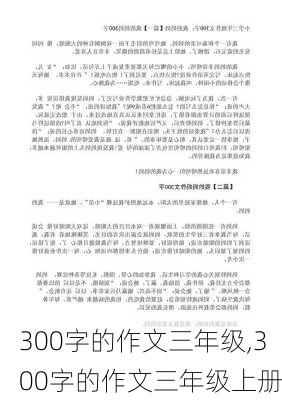 300字的作文三年级,300字的作文三年级上册