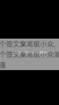 个签文案高级小众,个签文案高级小众浪漫