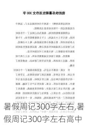 暑假周记300字左右,暑假周记300字左右高中