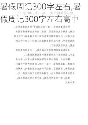 暑假周记300字左右,暑假周记300字左右高中