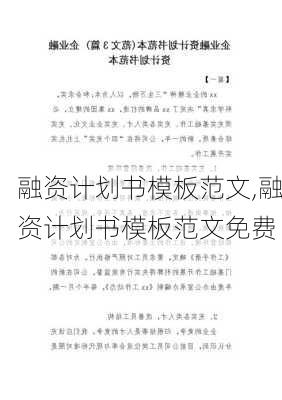 融资计划书模板范文,融资计划书模板范文免费