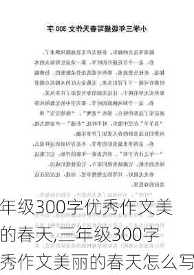 三年级300字优秀作文美丽的春天,三年级300字优秀作文美丽的春天怎么写