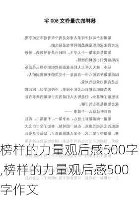 榜样的力量观后感500字,榜样的力量观后感500字作文