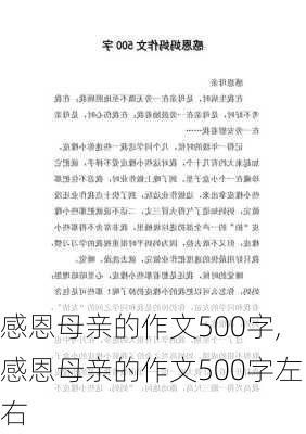 感恩母亲的作文500字,感恩母亲的作文500字左右