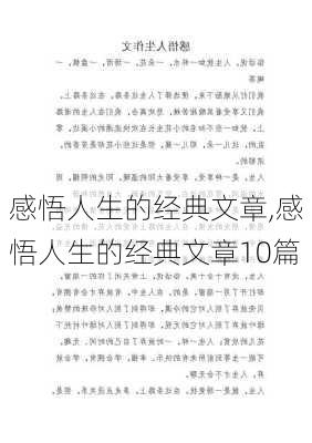 感悟人生的经典文章,感悟人生的经典文章10篇