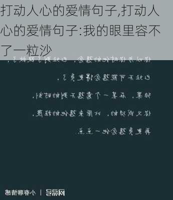 打动人心的爱情句子,打动人心的爱情句子:我的眼里容不了一粒沙