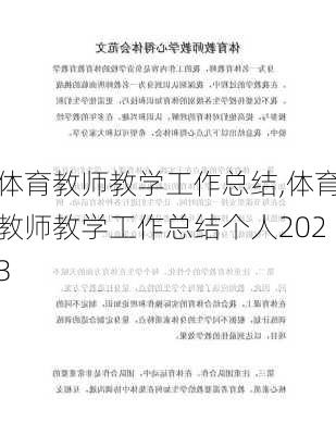 体育教师教学工作总结,体育教师教学工作总结个人2023