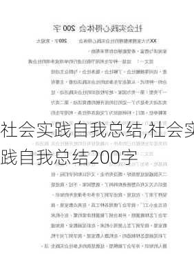 社会实践自我总结,社会实践自我总结200字