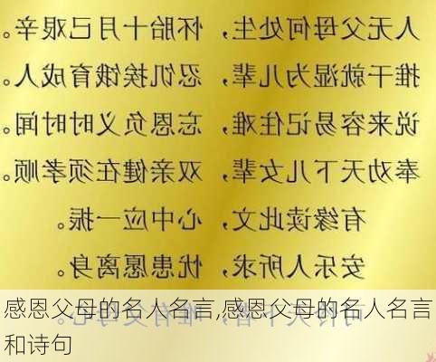 感恩父母的名人名言,感恩父母的名人名言和诗句