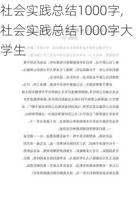 社会实践总结1000字,社会实践总结1000字大学生