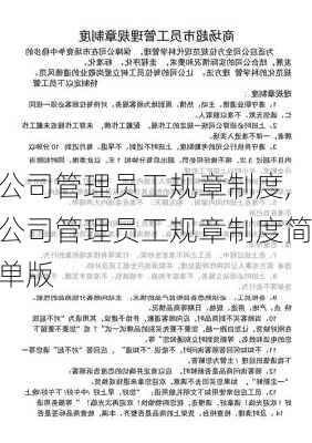 公司管理员工规章制度,公司管理员工规章制度简单版