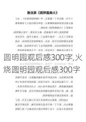 圆明园观后感300字,火烧圆明园观后感300字