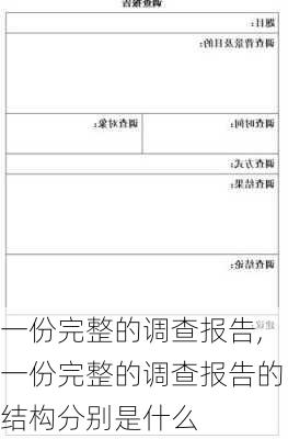 一份完整的调查报告,一份完整的调查报告的结构分别是什么