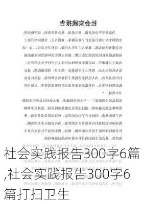 社会实践报告300字6篇,社会实践报告300字6篇打扫卫生