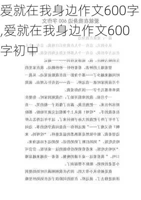 爱就在我身边作文600字,爱就在我身边作文600字初中