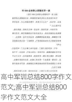 高中军训总结800字作文范文,高中军训总结800字作文范文大全