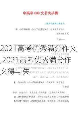 2021高考优秀满分作文,2021高考优秀满分作文得与失