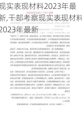 现实表现材料2023年最新,干部考察现实表现材料2023年最新