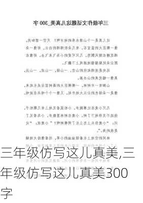 三年级仿写这儿真美,三年级仿写这儿真美300字