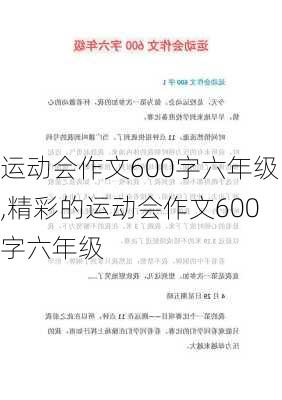 运动会作文600字六年级,精彩的运动会作文600字六年级