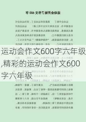 运动会作文600字六年级,精彩的运动会作文600字六年级