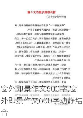 窗外即景作文600字,窗外即景作文600字动静结合