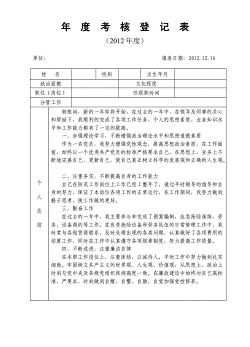 2021年度考核登记表个人总结,2021年度考核登记表个人总结怎么写