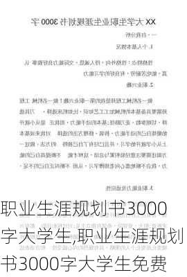 职业生涯规划书3000字大学生,职业生涯规划书3000字大学生免费