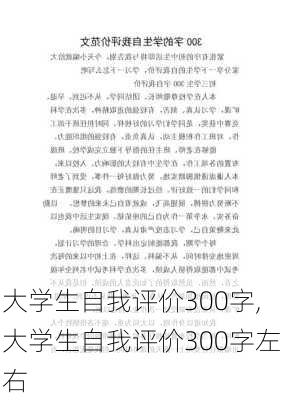 大学生自我评价300字,大学生自我评价300字左右