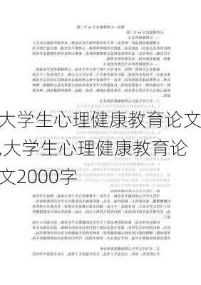 大学生心理健康教育论文,大学生心理健康教育论文2000字