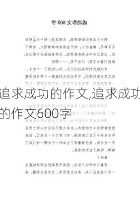 追求成功的作文,追求成功的作文600字