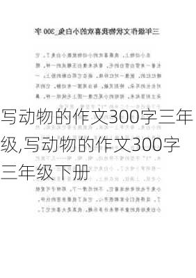 写动物的作文300字三年级,写动物的作文300字三年级下册