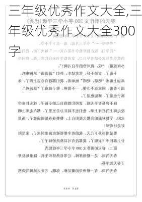 三年级优秀作文大全,三年级优秀作文大全300字