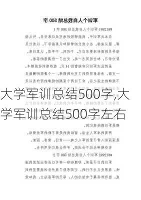 大学军训总结500字,大学军训总结500字左右