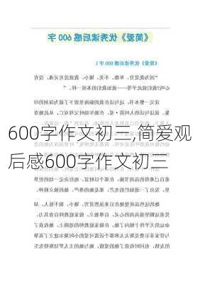 600字作文初三,简爱观后感600字作文初三