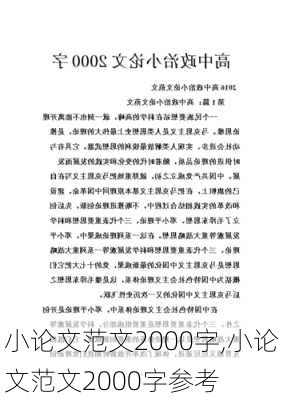 小论文范文2000字,小论文范文2000字参考