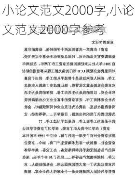 小论文范文2000字,小论文范文2000字参考