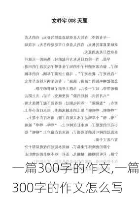 一篇300字的作文,一篇300字的作文怎么写