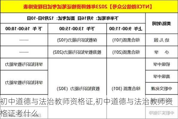 初中道德与法治教师资格证,初中道德与法治教师资格证考什么