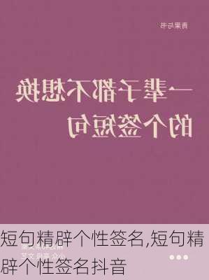 短句精辟个性签名,短句精辟个性签名抖音