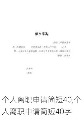 个人离职申请简短40,个人离职申请简短40字