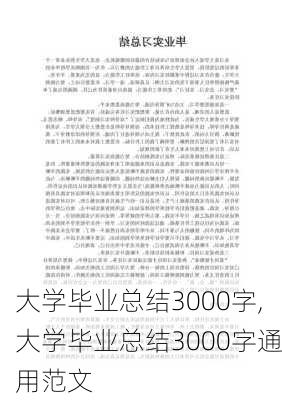 大学毕业总结3000字,大学毕业总结3000字通用范文