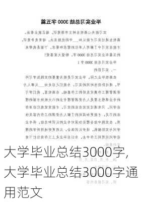 大学毕业总结3000字,大学毕业总结3000字通用范文