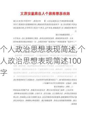 个人政治思想表现简述,个人政治思想表现简述100字