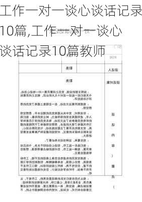 工作一对一谈心谈话记录10篇,工作一对一谈心谈话记录10篇教师