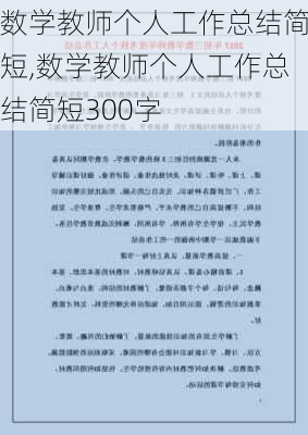 数学教师个人工作总结简短,数学教师个人工作总结简短300字